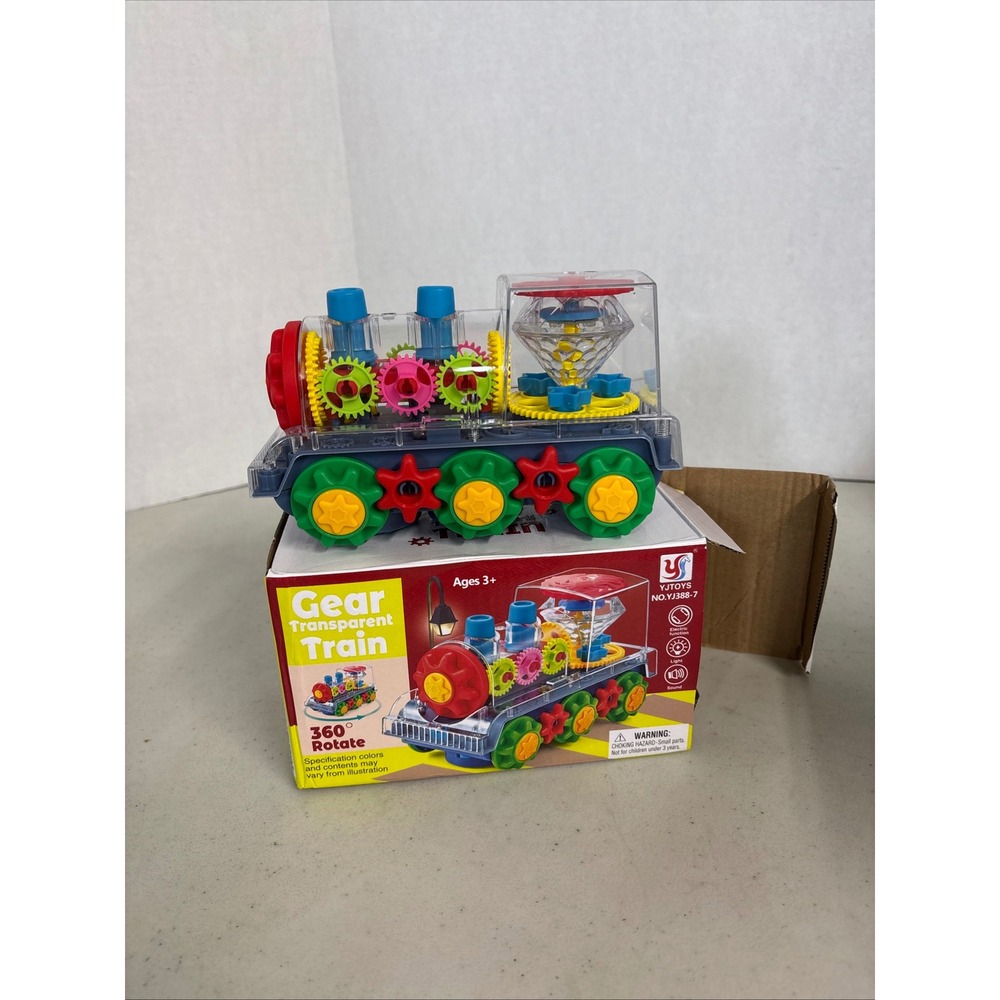 YJ Toys Gear Transparent Train Rotate‎ Light Sound Battery Operated NO.YJ388-7